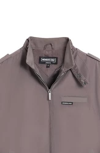 Members Only Men's Classic Iconic Racer Slim Fit Jacket (Grey, Large) | All-Weather Windbreaker thumbnail 8
