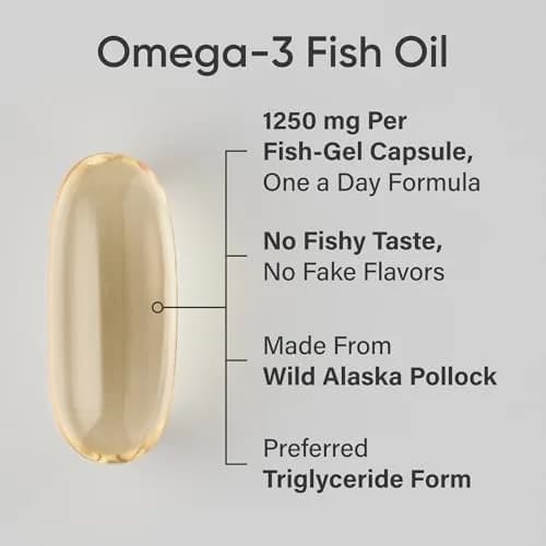 Sports Research Omega-3 Fish Oil 1250mg 180 Softgels | Wild Alaska Pollock | Heart & Brain Support thumbnail 2