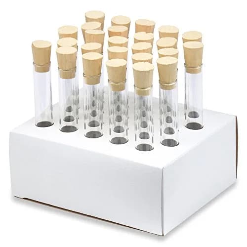 Karter Scientific 13x100mm Borosilicate Glass Test Tubes with Cork Stoppers Pack of 25 | 7ml Labware for Scientific Use thumbnail 1