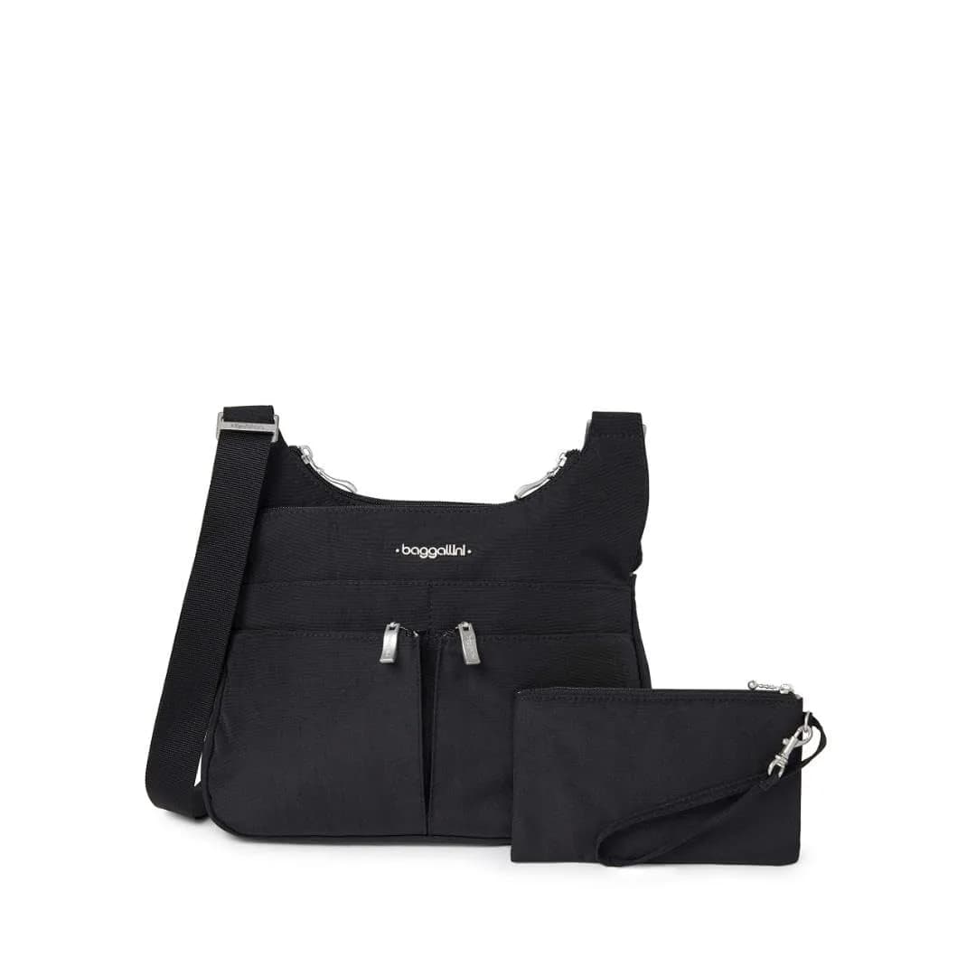 Baggallini Cross Over Crossbody Travel Bag 11x8.5 Water-Resistant Nylon Lightweight
