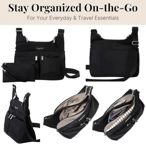 Baggallini Cross Over Crossbody Travel Bag 11x8.5 Water-Resistant Nylon Lightweight thumbnail 5