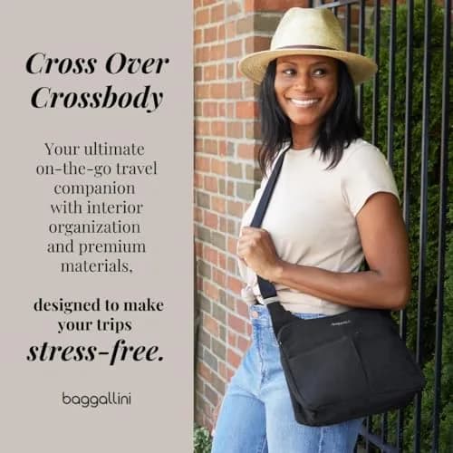 Baggallini Cross Over Crossbody Travel Bag 11x8.5 Water-Resistant Nylon Lightweight thumbnail 3