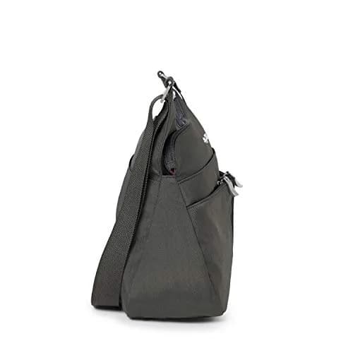 Baggallini Cross Over Crossbody Bag for Women - Travel Water-Resistant Nylon, Charcoal | Adjustable Strap & RFID Wristlet thumbnail 7