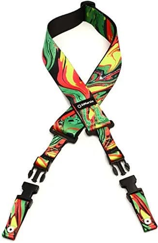 DiMarzio Steve Vai Cliplock Strap - Green Universe | Microfiber, Adjustable 110-116cm, 5cm Wide, ClipLock Ends thumbnail 1