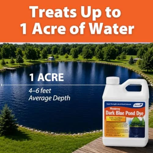 Monterey Qt Dark Blue Pond Dye | 1 Quart Treats 1 Acre Water 4-6 ft Deep, Fish & Bird Safe thumbnail 3