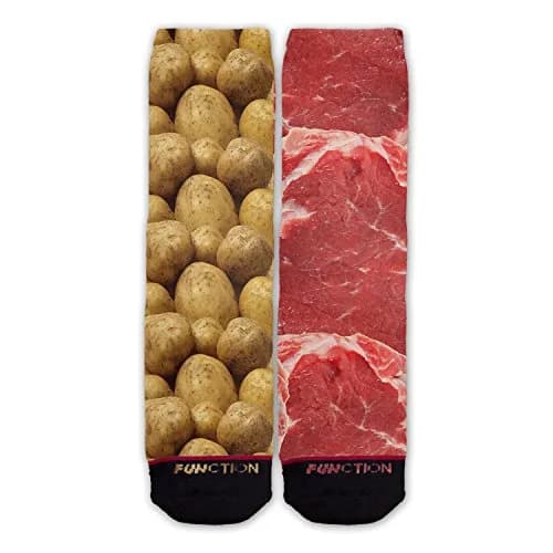 Function - Steak and Potatoes Fashion Socks | All-Over Graphic Print, Crew Length, Unisex (6-12 Men) thumbnail 1