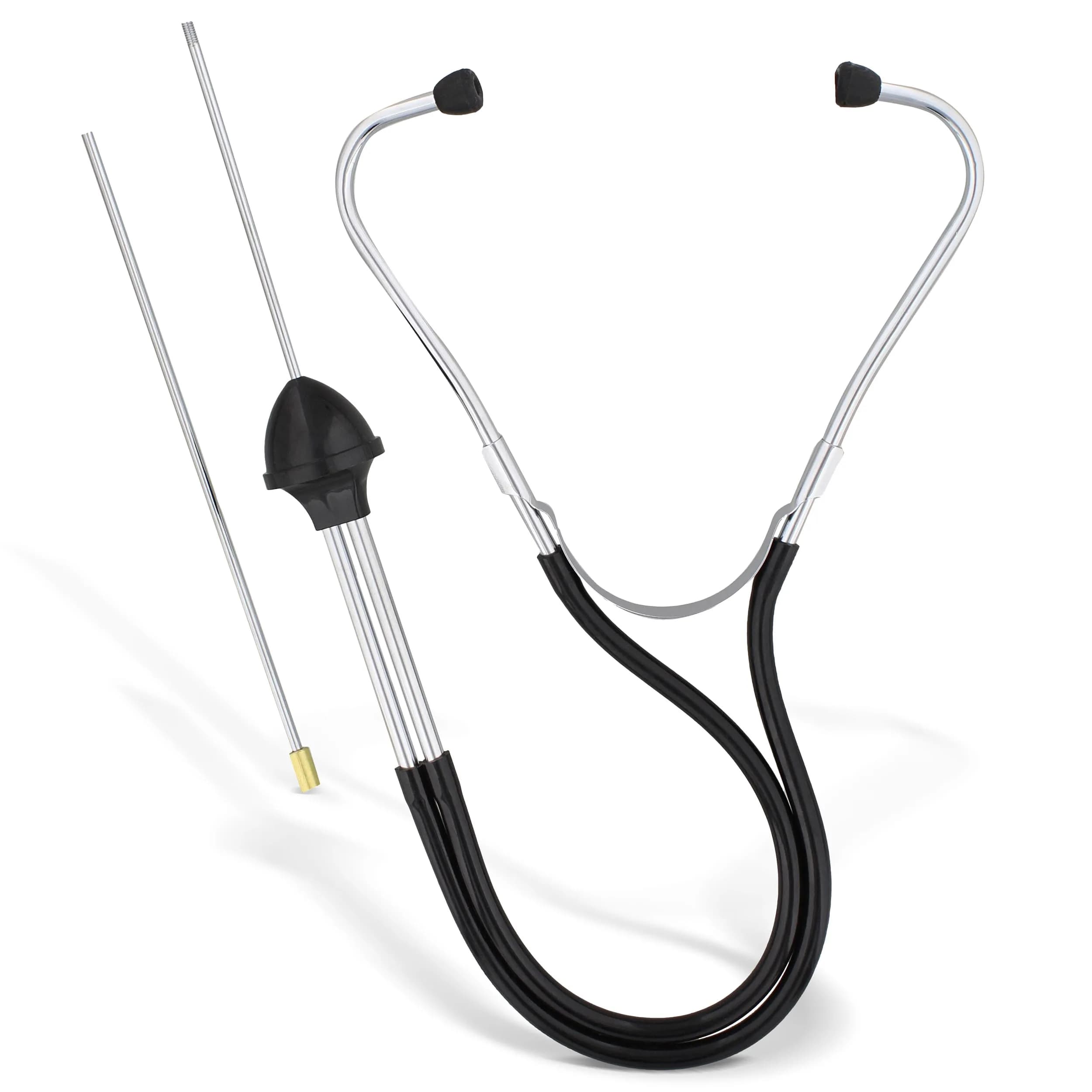 ABN Mechanics Automotive Stethoscope Kit 39cm (15.35in) | Pinpoint Engine Noises Accurately — Black