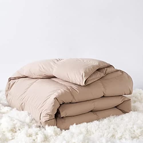 SNOWMAN Premium Down Comforter Queen Size Khaki | All-Season Goose Down Bedding thumbnail 7