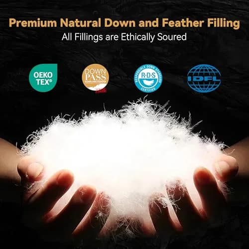 SNOWMAN Premium Down Comforter Queen Size Khaki | All-Season Goose Down Bedding thumbnail 2