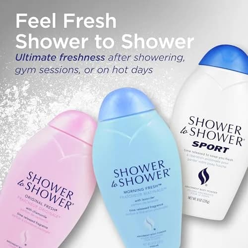 Shower To Shower Original Fresh Body Powder with Chamomile | Talc-Free Sweat Absorbing Deodorizer (70-120c) thumbnail 6