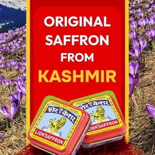 LION BRAND SAFFRON Original Kashmir Saffron/Kesar 1g (0.035 oz) | Certified Grade A+ for Biryani, Rice, Tea, Cooking, Kesar Tilak, Beauty thumbnail 2