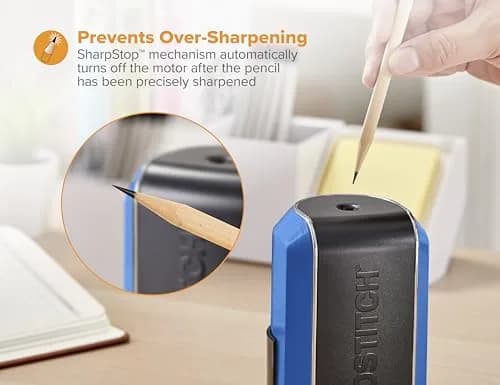 Bostitch Office Vertical Electric Pencil Sharpener, Powerful Stall-Free Motor, Prevents Over-Sharpening, Blue (EPS5V-Blue) | 7-Year Limited Warranty thumbnail 5