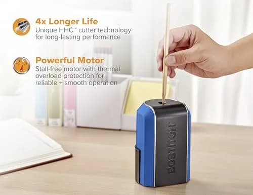 Bostitch Office Vertical Electric Pencil Sharpener, Powerful Stall-Free Motor, Prevents Over-Sharpening, Blue (EPS5V-Blue) | 7-Year Limited Warranty thumbnail 3