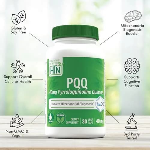 Health Thru Nutrition PQQ 40mg Pyrroloquinoline Quinone 30 Count (1.5 oz) | Supports Mitochondrial Biogenesis thumbnail 4