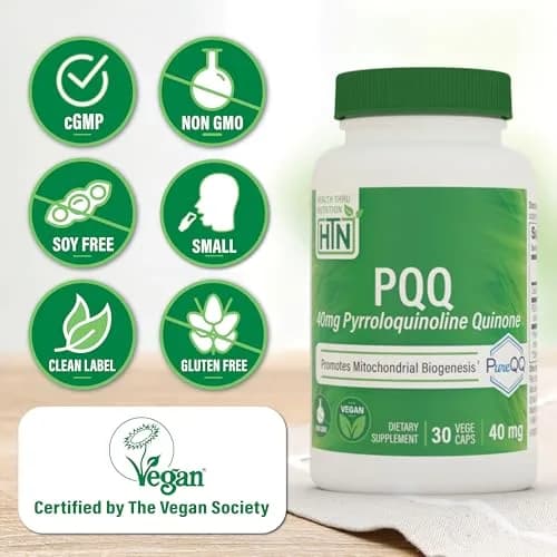 Health Thru Nutrition PQQ 40mg Pyrroloquinoline Quinone 30 Count (1.5 oz) | Supports Mitochondrial Biogenesis thumbnail 3