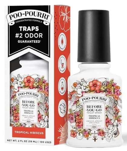 Poo-Pourri Tropical Hibiscus Before-You-Go Toilet Spray 74ml (2 Fl Oz) | Prevents Odors with Natural Essential Oils thumbnail 1