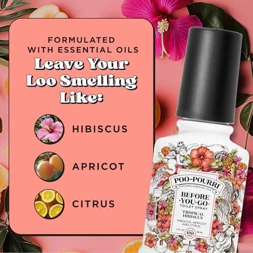 Poo-Pourri Tropical Hibiscus Before-You-Go Toilet Spray 74ml (2 Fl Oz) | Prevents Odors with Natural Essential Oils thumbnail 3