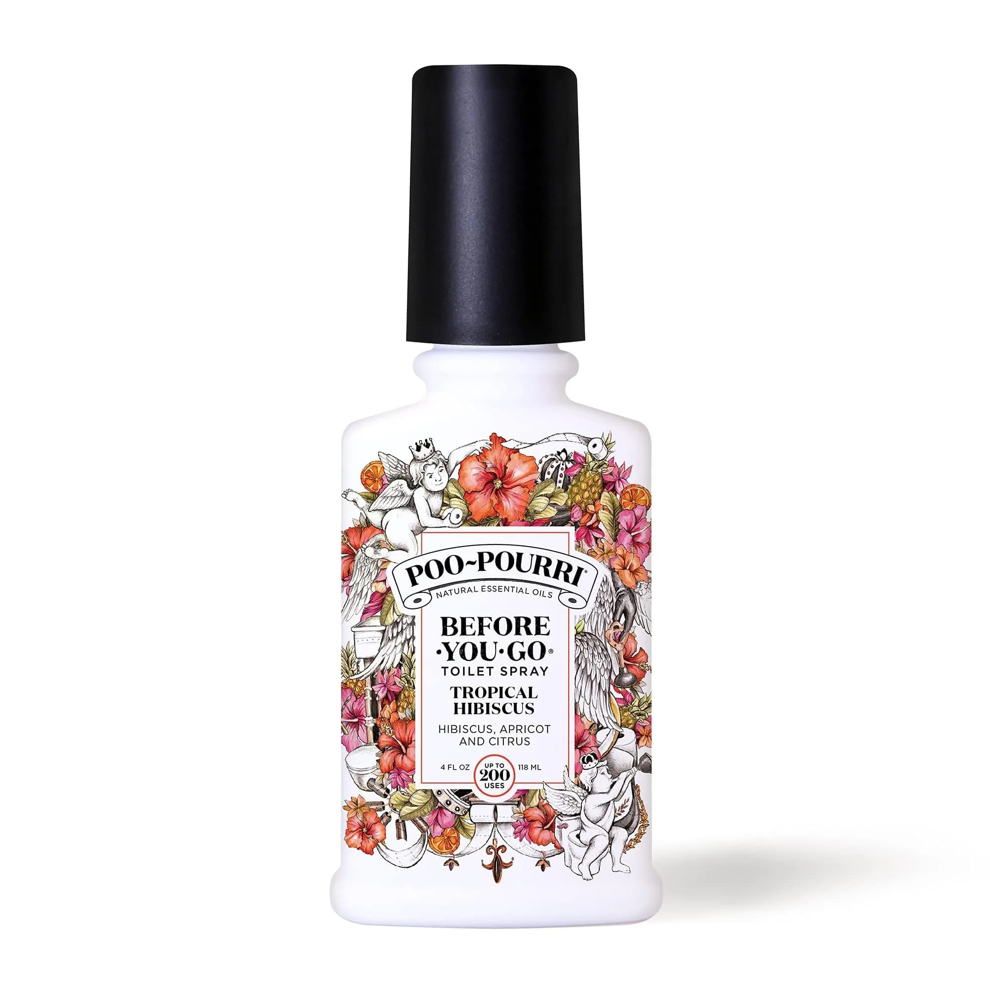 Poo-Pourri Tropical Hibiscus Before-You-Go Toilet Spray 118ml (4 Fl Oz) | Prevents Odors with Natural Essential Oils - main product image