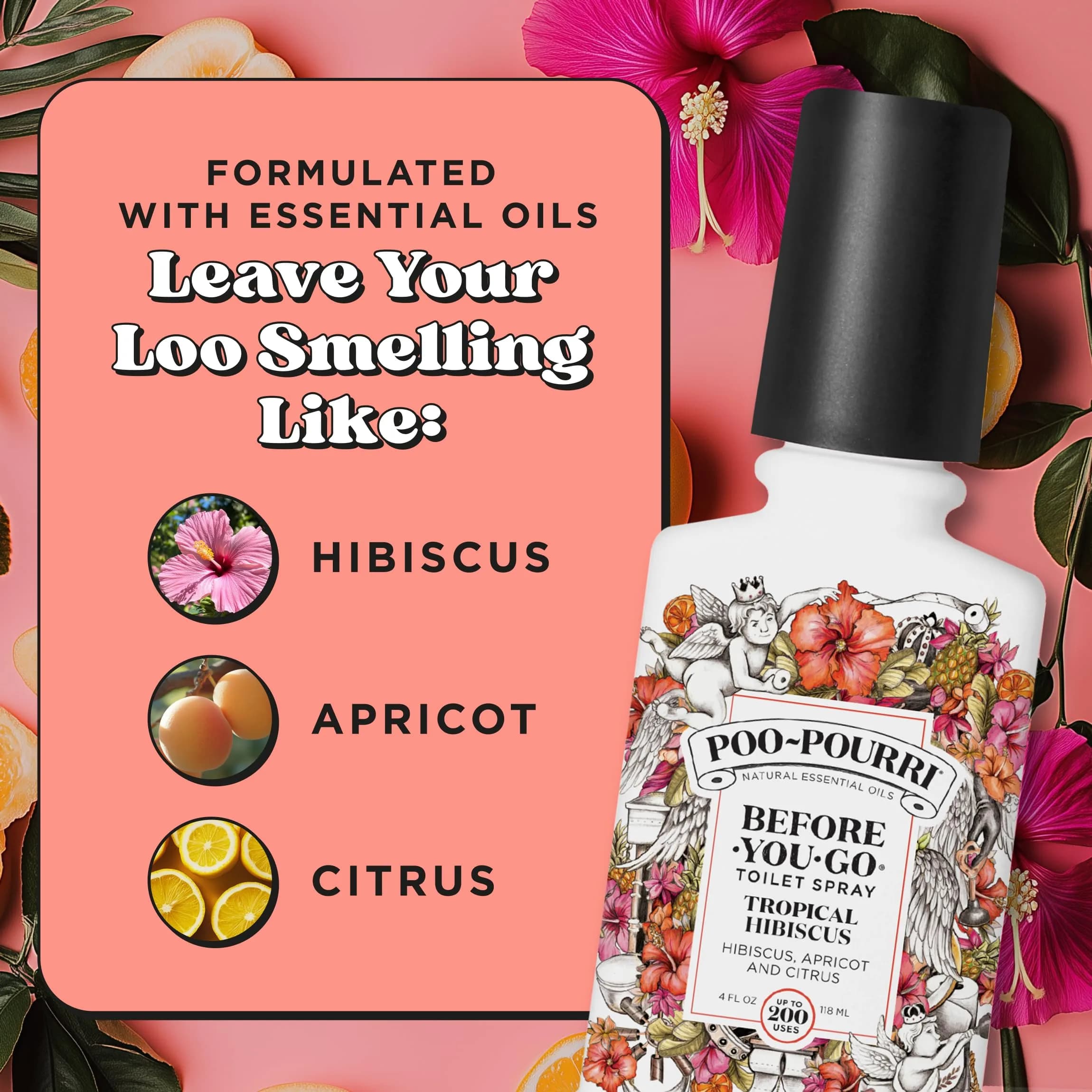 Poo-Pourri Tropical Hibiscus Before-You-Go Toilet Spray 118ml (4 Fl Oz) | Prevents Odors with Natural Essential Oils - view 5