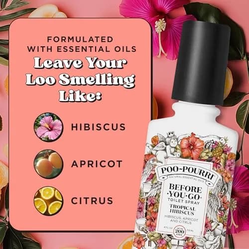 Poo-Pourri Tropical Hibiscus Before-You-Go Toilet Spray 118ml (4 Fl Oz) | Prevents Odors with Natural Essential Oils thumbnail 5