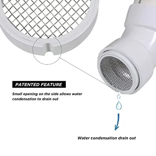 RAVEN 6" PVC Termination Cap Mesh Screen Vent Cover | Furnace & Roof Vent Cap with Condensation Drain thumbnail 5