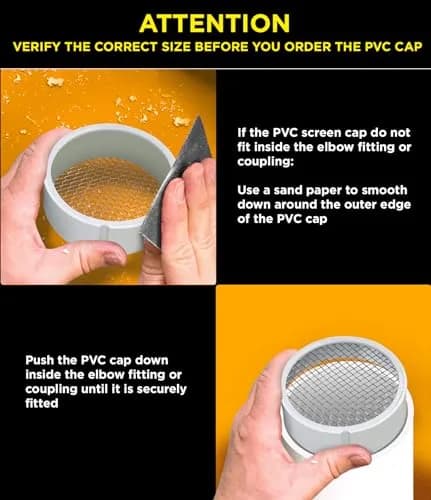 Raven R1510 PVC Termination Cap 10.16 cm (4") Inner | 11.43 cm (4.5") Outer Diameter Vent Screen thumbnail 3
