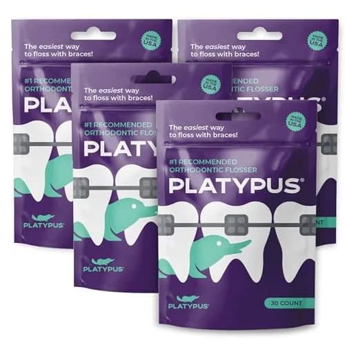 Platypus Orthodontic Flossers for Braces, 120 Count (Pack of 4) | Orthodontist Recommended for Daily Use thumbnail 1