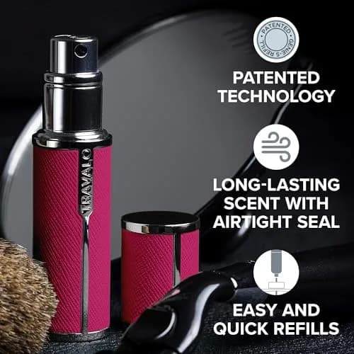 Travalo Milano Perfume Atomizer 0.2 Oz | Leak-Proof, TSA Approved, Reusable, Airtight, Easy Fill Mini Pump Spray - Hot Pink thumbnail 3
