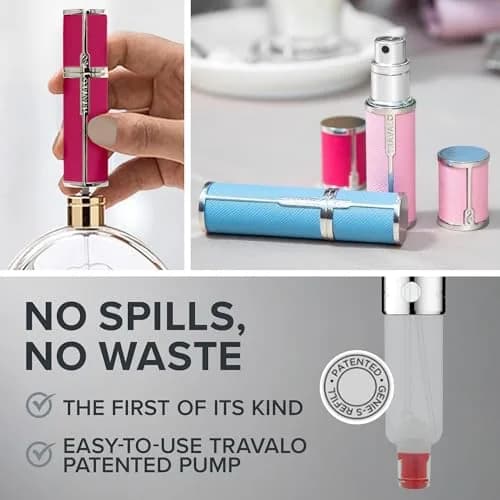 Travalo Milano Perfume Atomizer 0.2 Oz | Leak-Proof, TSA Approved, Reusable, Airtight, Easy Fill Mini Pump Spray - Hot Pink thumbnail 4
