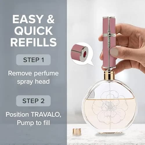 Travalo Milano Perfume Atomizer 0.2 Oz | Leak-Proof, TSA Approved, Reusable Pink thumbnail 7
