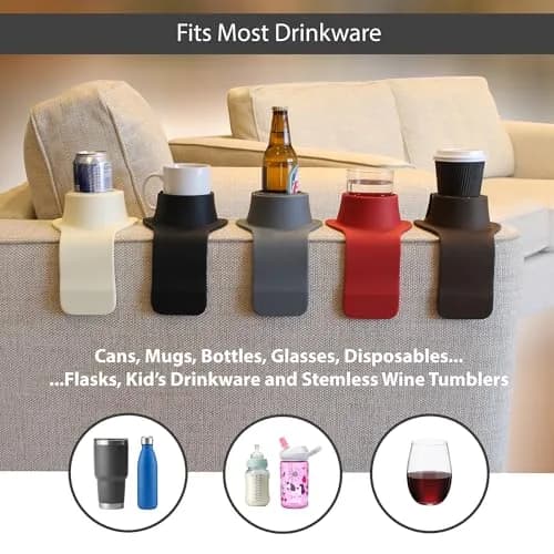 HIT PRODUCTS CouchCoaster Armrest Cup Holder, Mocha Brown 42cm (16.5") | Prevents Spills & Keeps Drinks Within Reach thumbnail 3