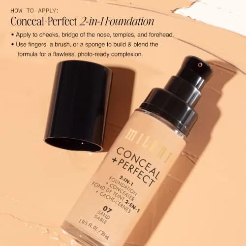 Milani Conceal + Perfect 2-in-1 Foundation + Concealer 01-Creamy Vanilla 29.57ml (1 Fl Oz) | Water-Resistant, Full Coverage thumbnail 5