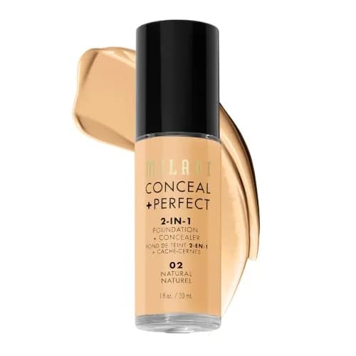 Milani Conceal + Perfect 2-in-1 Foundation + Concealer Makeup - 02 Natural - 29.57 ml (1 Fl Oz) thumbnail 1