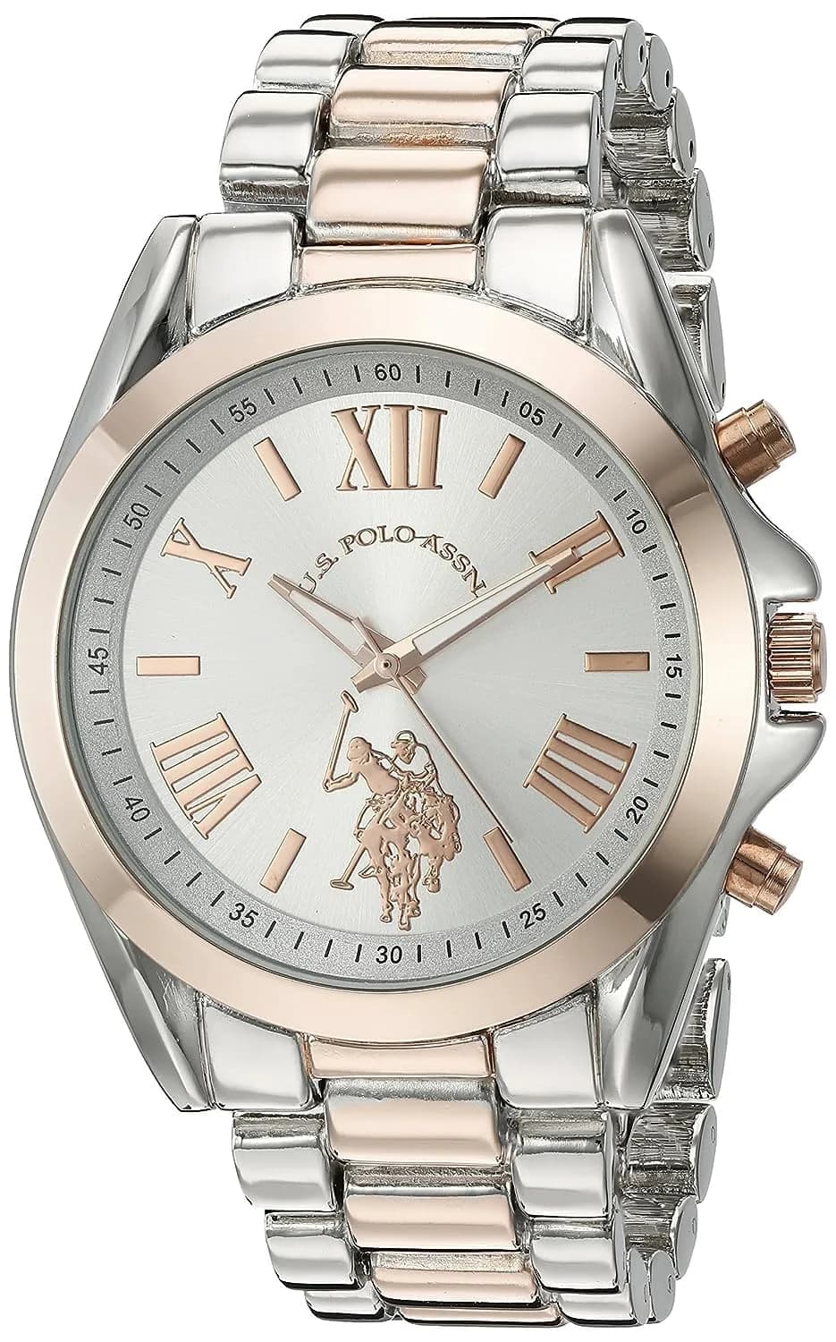 U.S. Polo Assn. Women's Two-Tone Analog Watch 41mm (1.61 inches) | Elegant Quartz Timepiece for Everyday Style - main product image