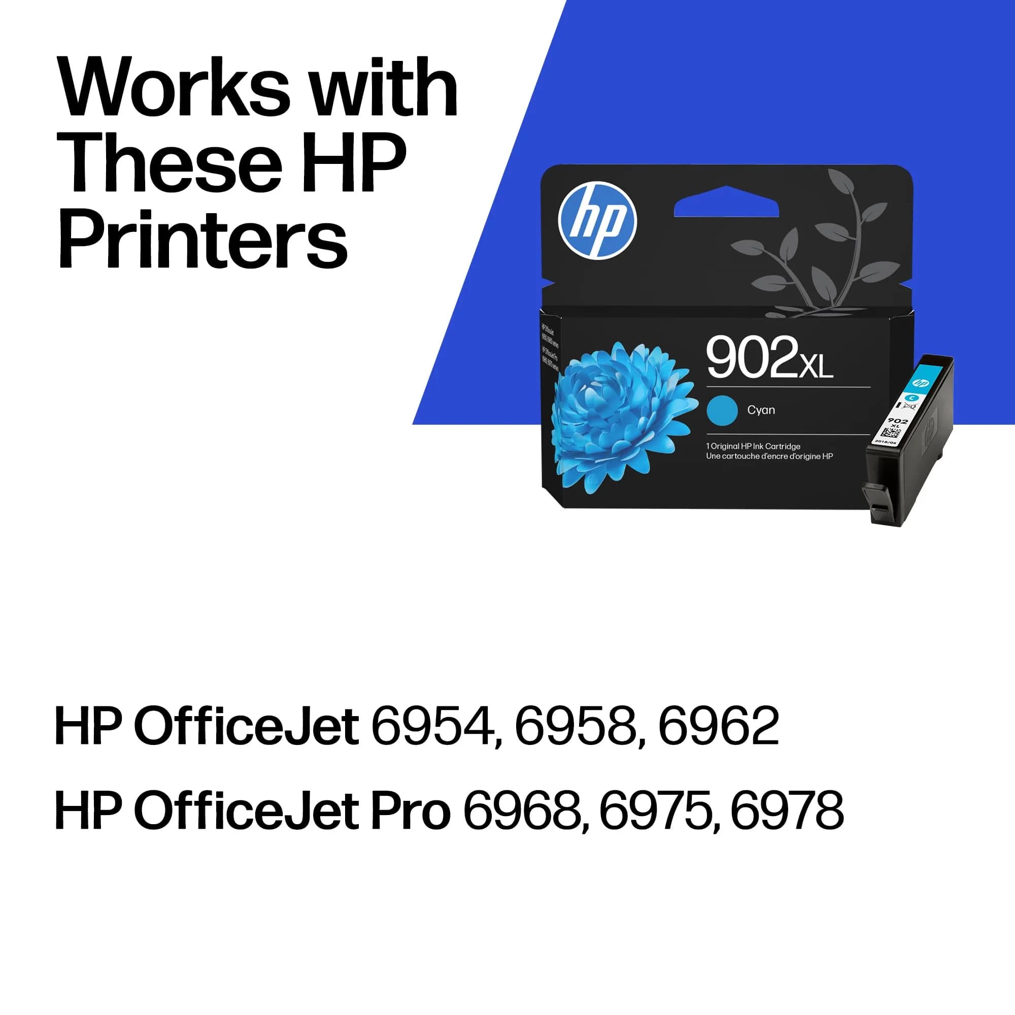 HP 902XL Cyan High-Yield Ink Cartridge | Fade-Resistant Documents & Brilliant Images | 1 Pack - view 2