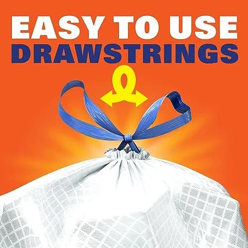 Hefty Ultra Strong 13 Gallon Kitchen Trash Bags, White, Clean Burst, 80 Count | 5.4 kg (11.9 lb) Bags for Home Waste Containment thumbnail 5