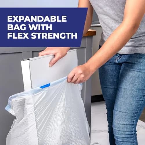 Hefty Ultra Strong 13 Gallon Kitchen Trash Bags, White, Clean Burst, 80 Count | 5.4 kg (11.9 lb) Bags for Home Waste Containment thumbnail 6