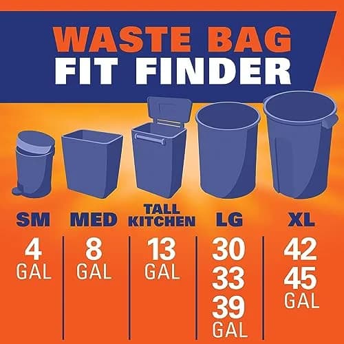 Hefty Ultra Strong 13 Gallon Kitchen Trash Bags, White, Clean Burst, 80 Count | 5.4 kg (11.9 lb) Bags for Home Waste Containment thumbnail 8