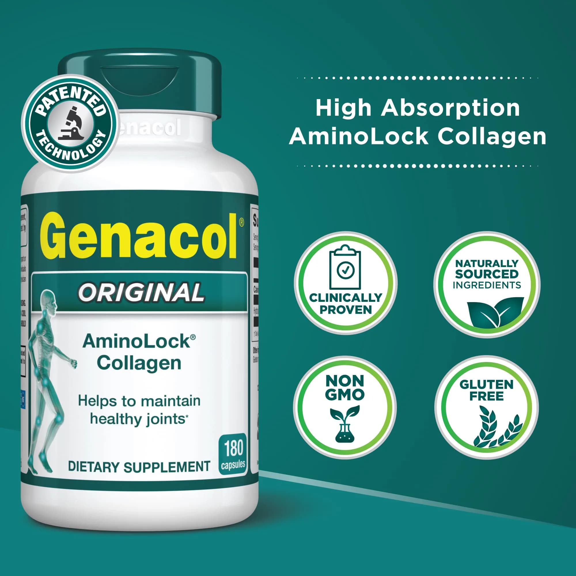 Genacol Original Hydrolyzed Collagen Joint Supplement 360 Count (120-Day Supply) | Clinically Tested AminoLock Peptides for Joint Health - view 2