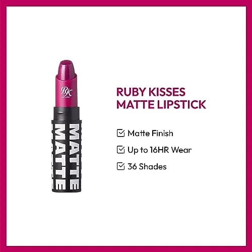 Ruby Kisses Ultra Matte Lipstick Beet Me 3.5g | Long Lasting, Full Coverage, Matte Finish thumbnail 3