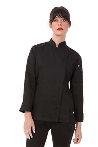Chef Works Women's Hartford Chef Coat, Black, XX-Large | Lightweight, Breathable & Durable for Food Service thumbnail 1