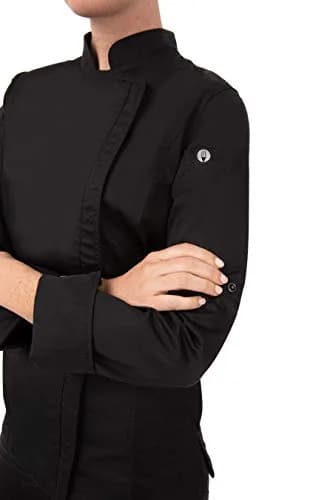 Chef Works Women's Hartford Chef Coat, Black, XX-Large | Lightweight, Breathable & Durable for Food Service thumbnail 4
