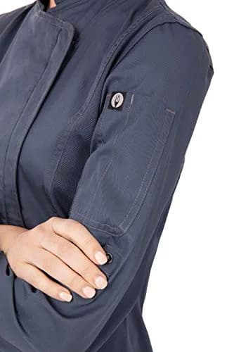 Chef Works Women's Hartford Chef Coat, XX-Large | Lightweight, Breathable & Durable in Blue thumbnail 4