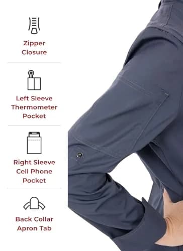Chef Works Women's Hartford Chef Coat, XX-Large | Lightweight, Breathable & Durable in Blue thumbnail 3