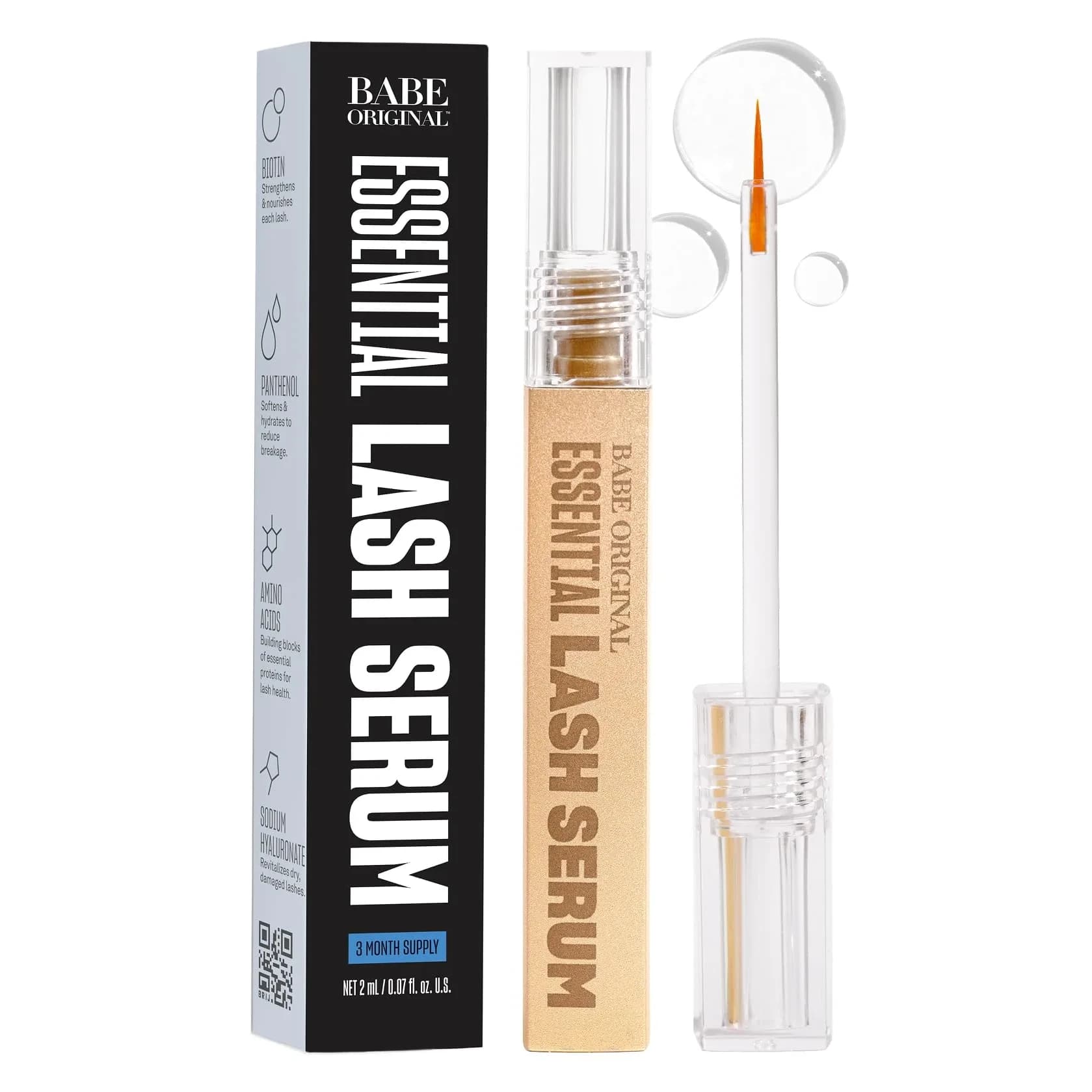 Babe Original Essential Lash Serum 2ml (0.07ml) | Visibly Longer-Looking Lashes