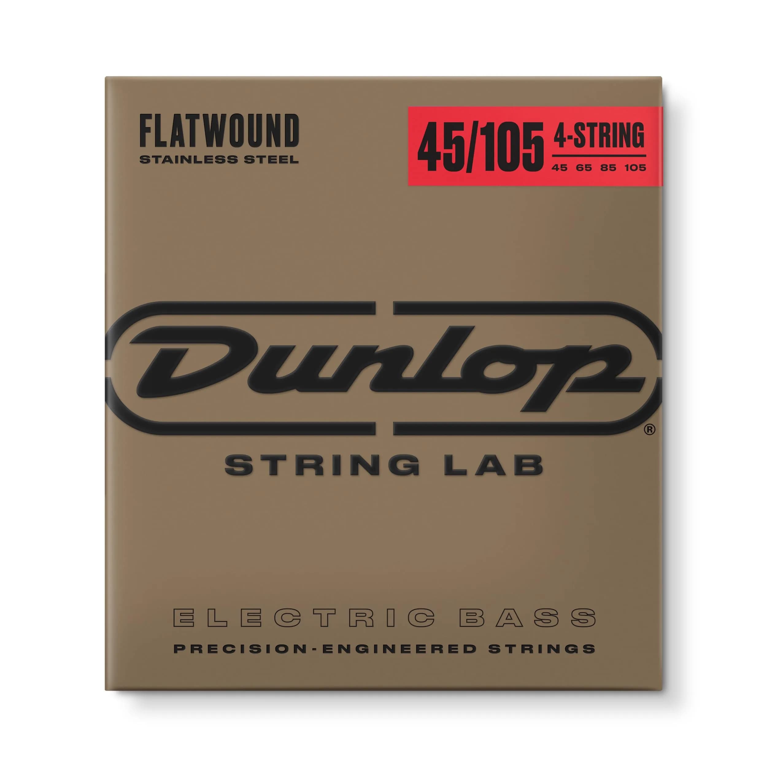 Jim Dunlop Stainless Steel Flatwound Short Scale Bass Strings 45-105 | Vintage Warmth & Modern Playability — FULL SCALE