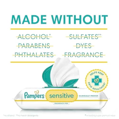 Pampers Sensitive Baby Wipes, 504 Count (9 Packs) | Clinically Proven for Healthier Skin thumbnail 7