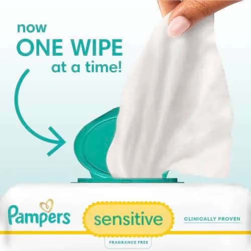 Pampers Sensitive Baby Wipes, 504 Count (9 Packs) | Clinically Proven for Healthier Skin thumbnail 3