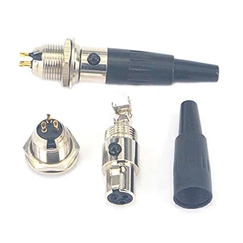 onelinkmore Mini XLR TA3F 3 Pin Female Connector DIY 2 Sets | Gold-Plated Connectors for Pro Microphones thumbnail 3