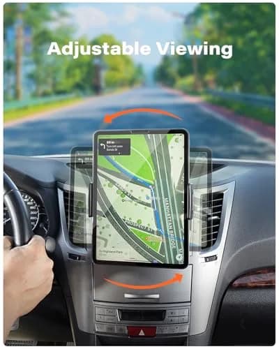 APPS2Car Sturdy CD Slot Tablet Mount | Universal 4.7-11" Holder for iPad Pro Mini iPhone Galaxy Z Fold, 208mm Arm thumbnail 4
